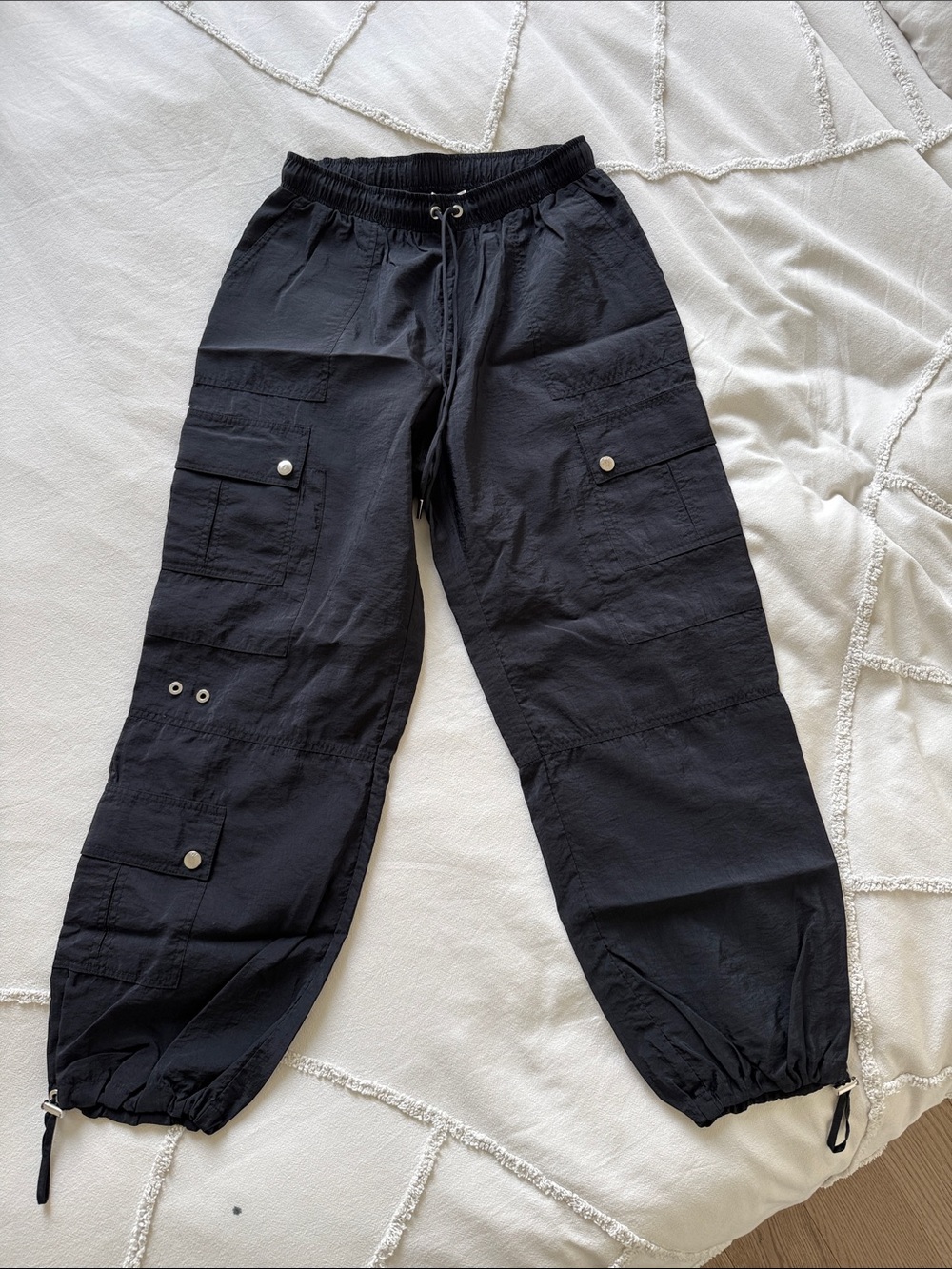 cinq a sept Black Cargo Track Joggers